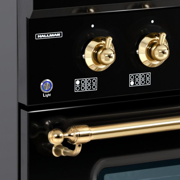 HALLMAN Classico Series 36" Gas Freestanding Range with Brass Trim - HCLRG36BS