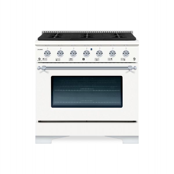 HALLMAN Classico Series 36" Gas Freestanding Range with Chrome Trim - HCLRG36CM