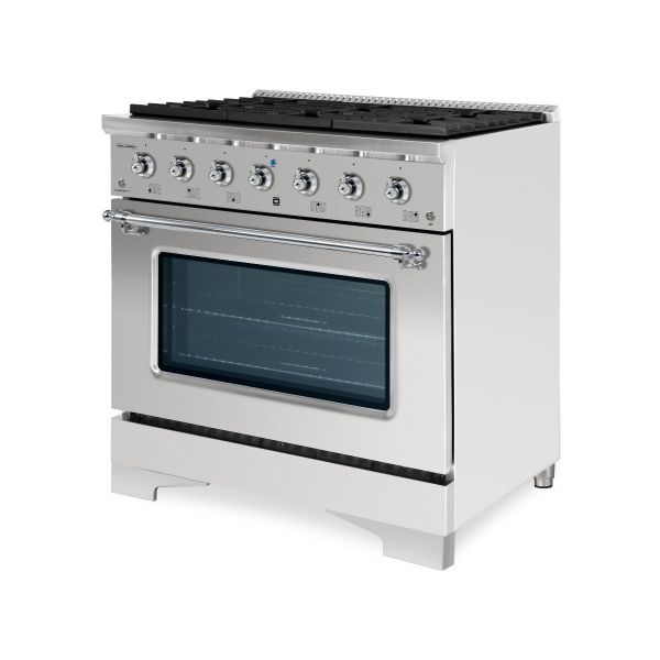 HALLMAN Classico Series 36" Gas Freestanding Range with Chrome Trim - HCLRG36CM