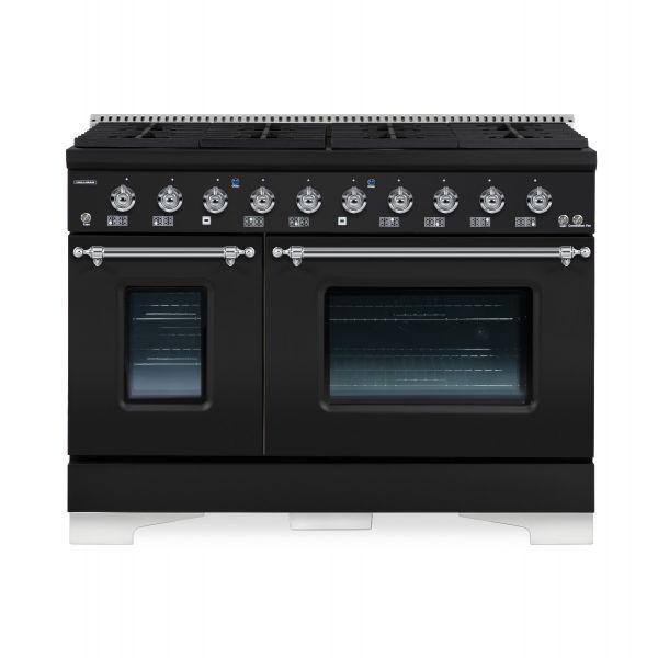 HALLMAN Classico Series 48" Gas Freestanding Range with Chrome Trim - HCLRG48CM