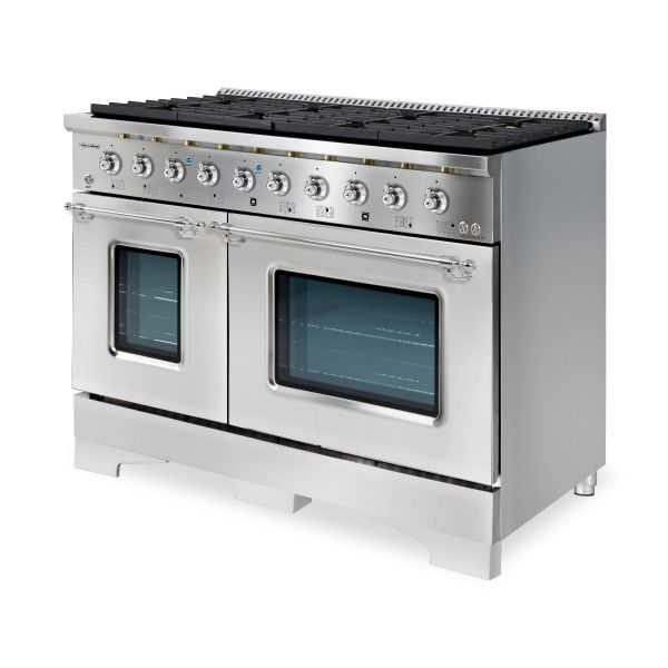 HALLMAN Classico Series 48" Gas Freestanding Range with Chrome Trim - HCLRG48CM