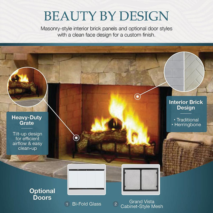 Majestic 36" Biltmore Radiant Wood Burning Fireplace - SB60