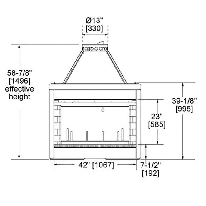 Majestic 42" See-Thru Radiant Wood Burning Fireplace - DSR42