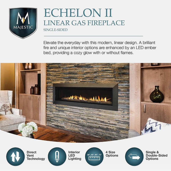 Majestic Echelon II 36" Top Direct Vent Fireplace with Intelli Fire Touch Ignition System