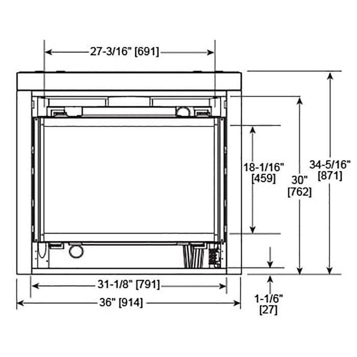 Majestic Mercury 32" Direct Vent Gas Fireplace, Top/Rear Vent With Intellifire (NG)