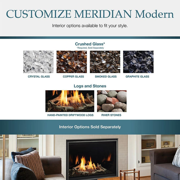 Majestic Meridian 36" Modern Top Direct Vent Gas Fireplace With Intellifire Touch Ignition (NG)