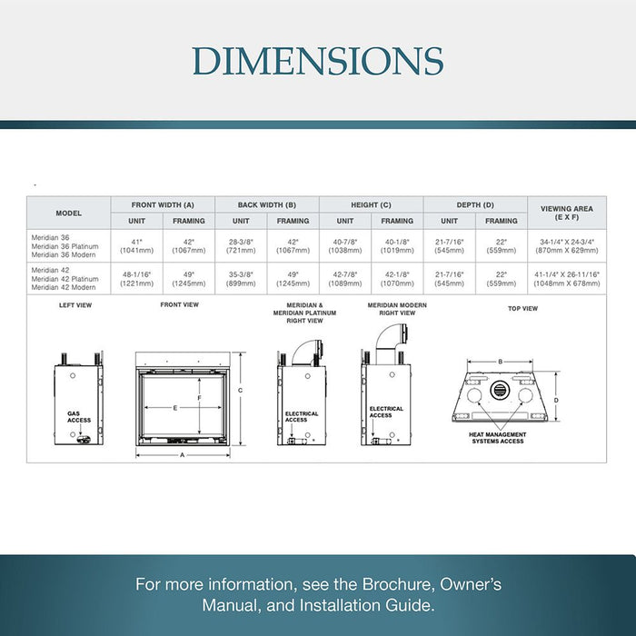 Majestic Meridian 36" Modern Top Direct Vent Gas Fireplace With Intellifire Touch Ignition (NG)