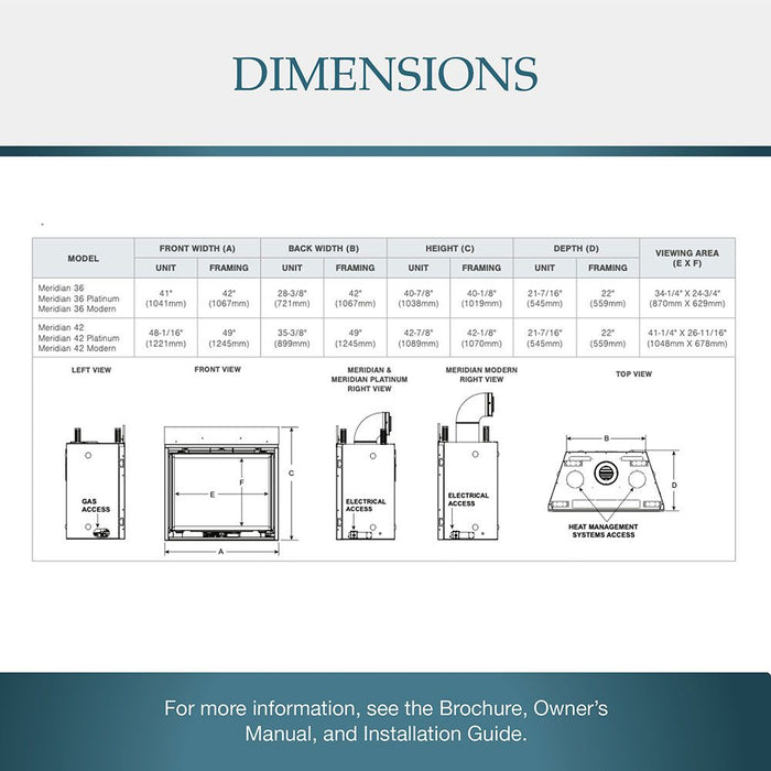 Majestic Meridian 36" Top/Rear Direct Vent Fireplace With IntelliFire Touch ignition - MER36