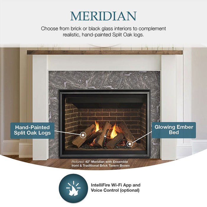 Majestic Meridian 36" Top/Rear Direct Vent Fireplace With IntelliFire Touch ignition - MER36