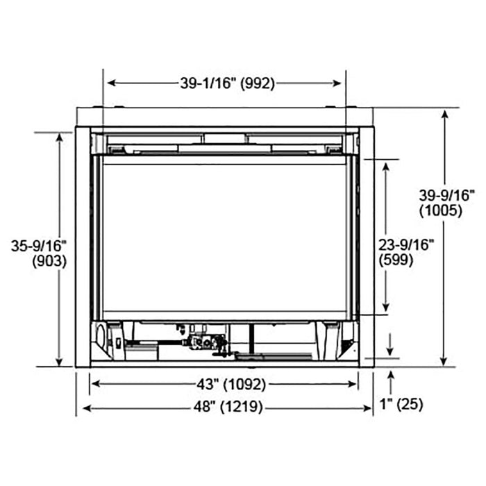 Majestic Quartz 42" Top/Rear Direct Vent Fireplace With IntelliFire Touch Ignition - QUARTZ42IFT