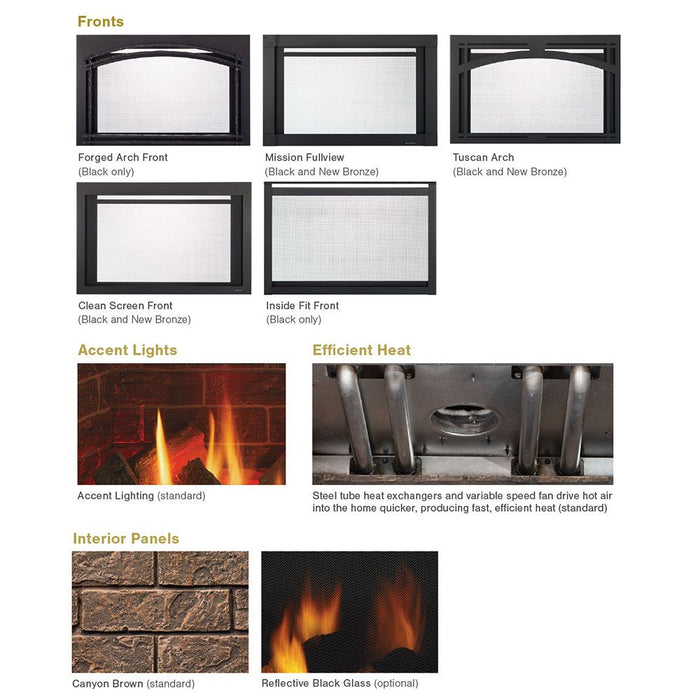 Majestic Trilliant large 35" Direct Vent Gas Insert With Intellifire Touch Ignition System - TRILLIANT35