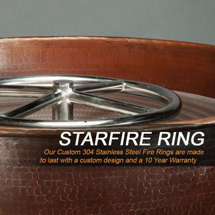 Campana Moreno 31" W Round Copper Fire Bowl - MORENO-CAMPANA-3111 by Starfire Designs