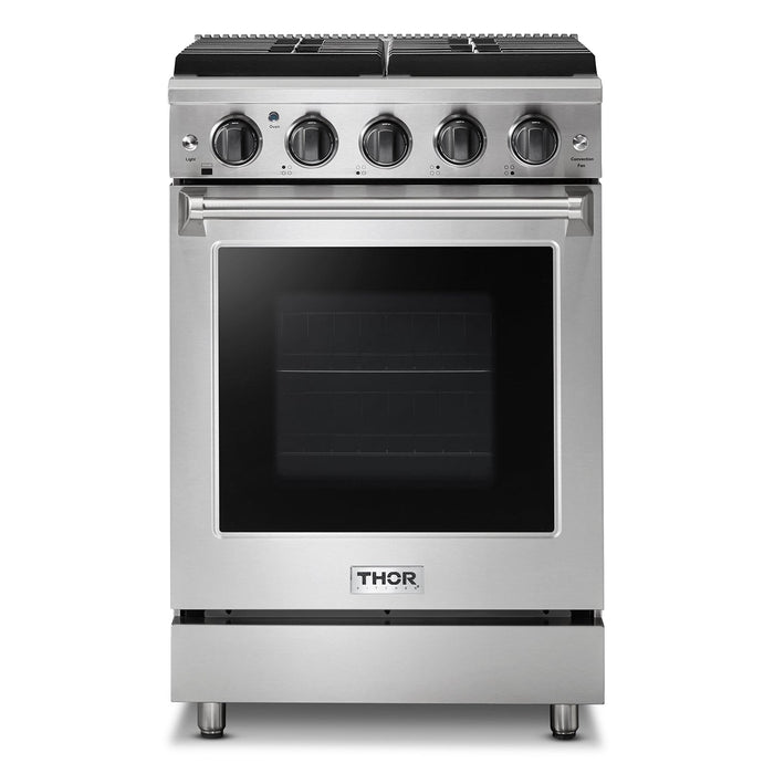 Thor Kitchen 24-Inch 3.7 cu. ft. Oven Gas Range in Stainless Steel (LRG2401U)