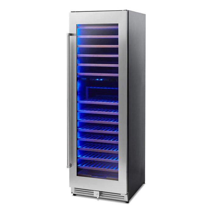 Thor Kitchen 24” Freestanding Wine Cooler with 162-Bottle Capacity and Dual Zone in Stainless Steel (TWC2403DI)