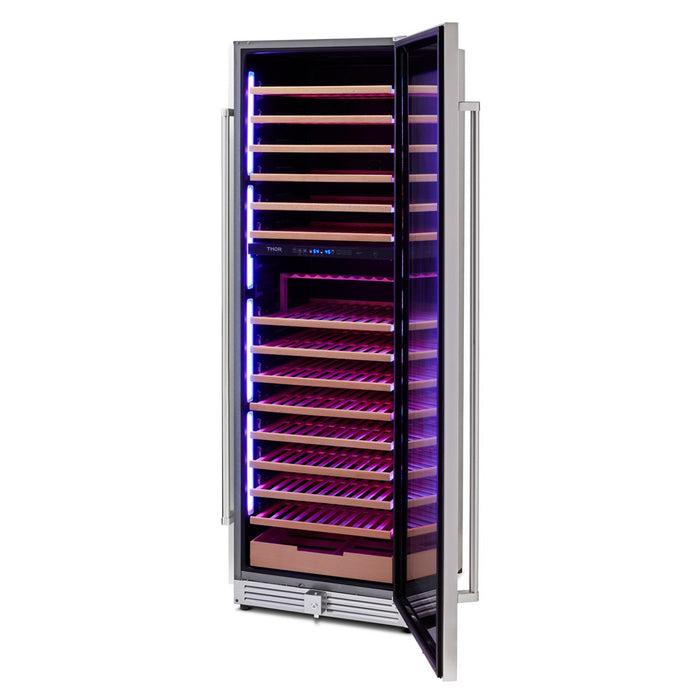 Thor Kitchen 24” Freestanding Wine Cooler with 162-Bottle Capacity and Dual Zone in Stainless Steel (TWC2403DI)