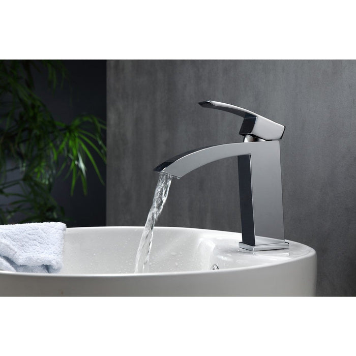 KubeBath Aqua Balzo Chrome Single Lever Wide Spread Bathroom Vanity Faucet