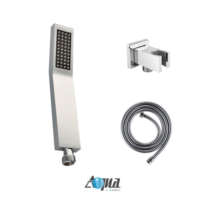 KubeBath Aqua Piazza Shower Set with Square Rain Shower and Handheld