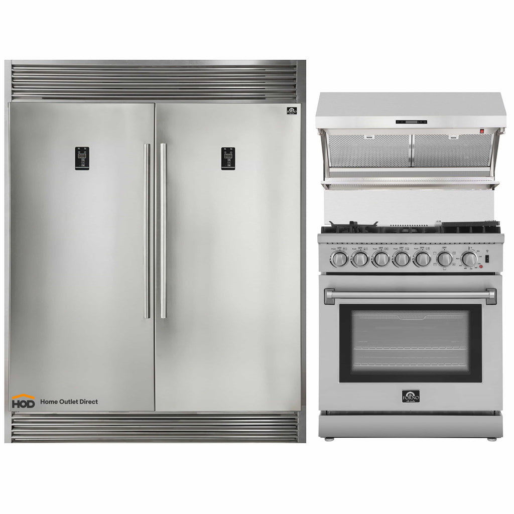 Forno Galiano 30-Inch French Door Electric Range with Convection Oven in  Stainless Steel (FFSEL6917-30)