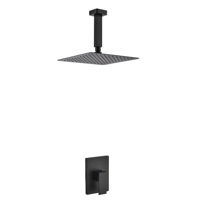 KubeBath Aqua Piazza Shower Set with Ceiling Mount Square Rain Shower