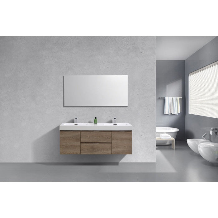 KubeBath Bliss 60" Wall Mount Modern Bathroom Vanity