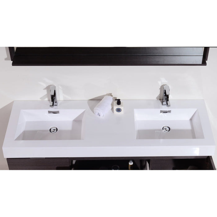 KubeBath Bliss 60" Wall Mount Modern Bathroom Vanity