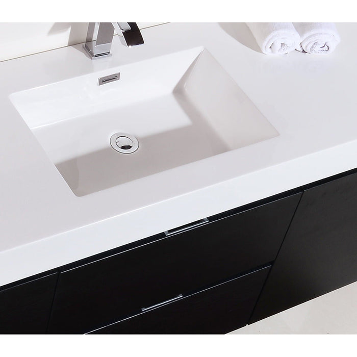 KubeBath Bliss 60" Wall Mount Modern Bathroom Vanity