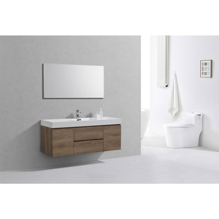 KubeBath Bliss 60" Wall Mount Modern Bathroom Vanity