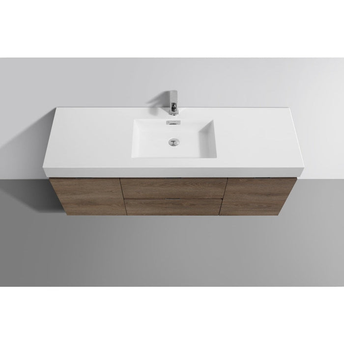 KubeBath Bliss 60" Wall Mount Modern Bathroom Vanity