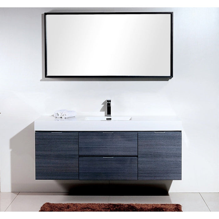 KubeBath Bliss 60" Wall Mount Modern Bathroom Vanity