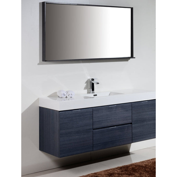 KubeBath Bliss 60" Wall Mount Modern Bathroom Vanity