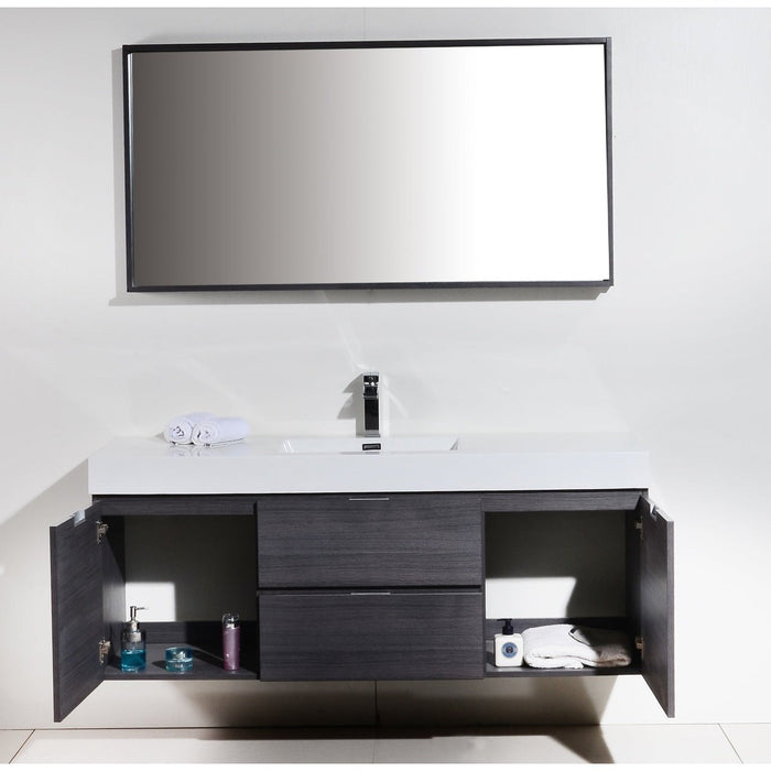 KubeBath Bliss 60" Wall Mount Modern Bathroom Vanity