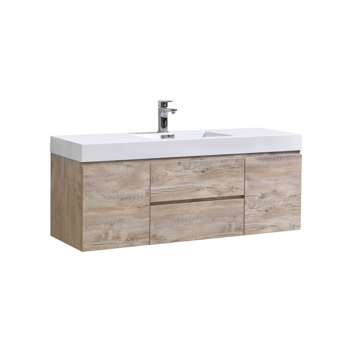 KubeBath Bliss 60" Wall Mount Modern Bathroom Vanity