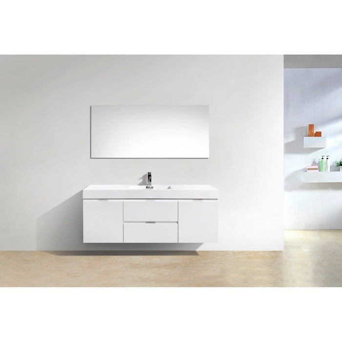 KubeBath Bliss 60" Wall Mount Modern Bathroom Vanity