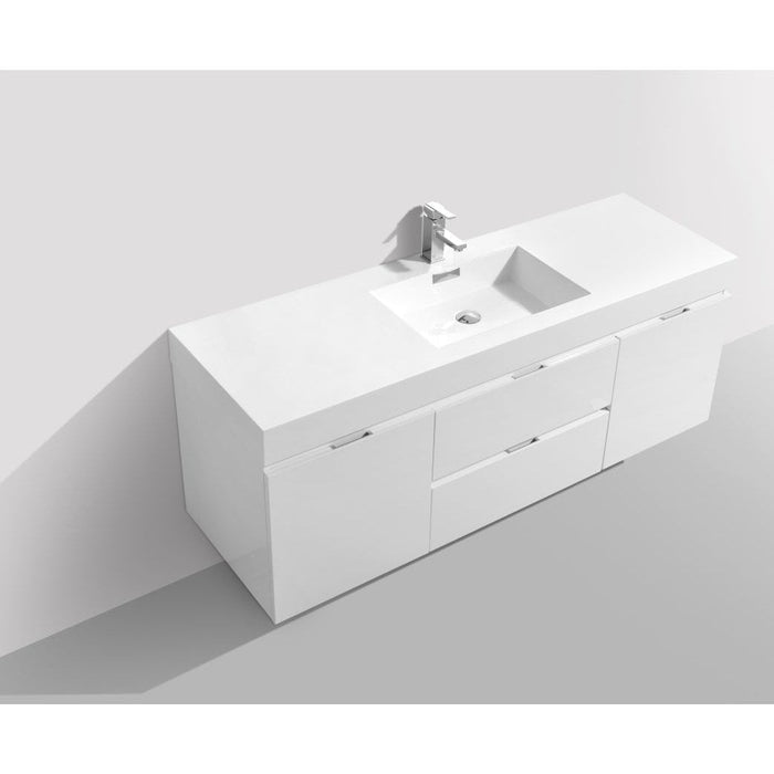 KubeBath Bliss 60" Wall Mount Modern Bathroom Vanity