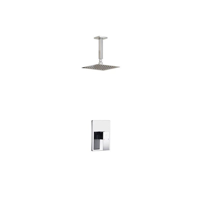 KubeBath Aqua Piazza Shower Set with Ceiling Mount Square Rain Shower