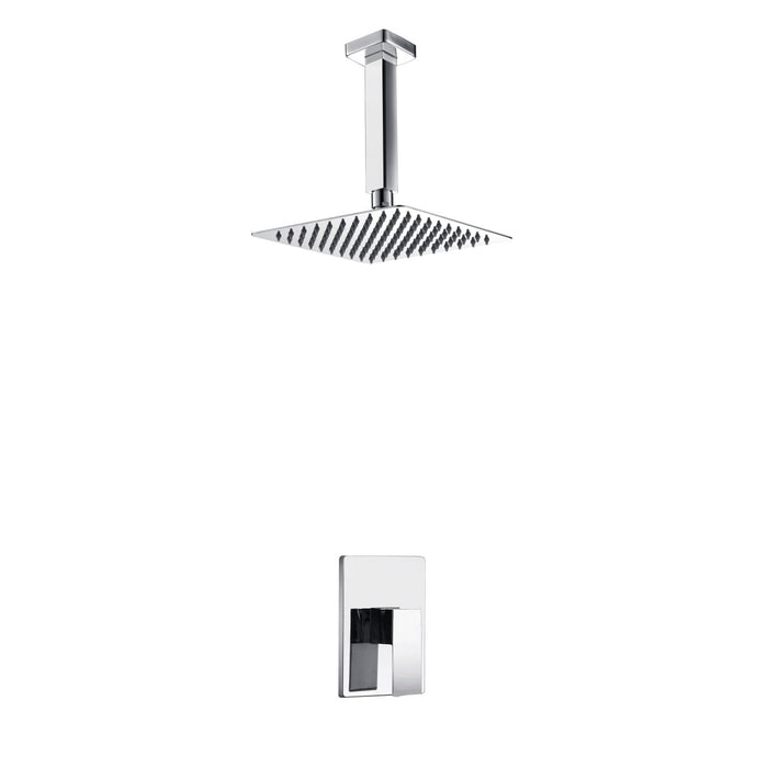 KubeBath Aqua Piazza Shower Set with Ceiling Mount Square Rain Shower