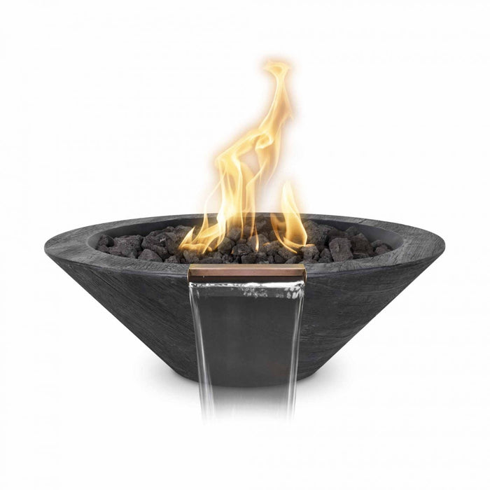 The Outdoor Plus Cazo Fire & Water Bowl | Wood Grain Concrete