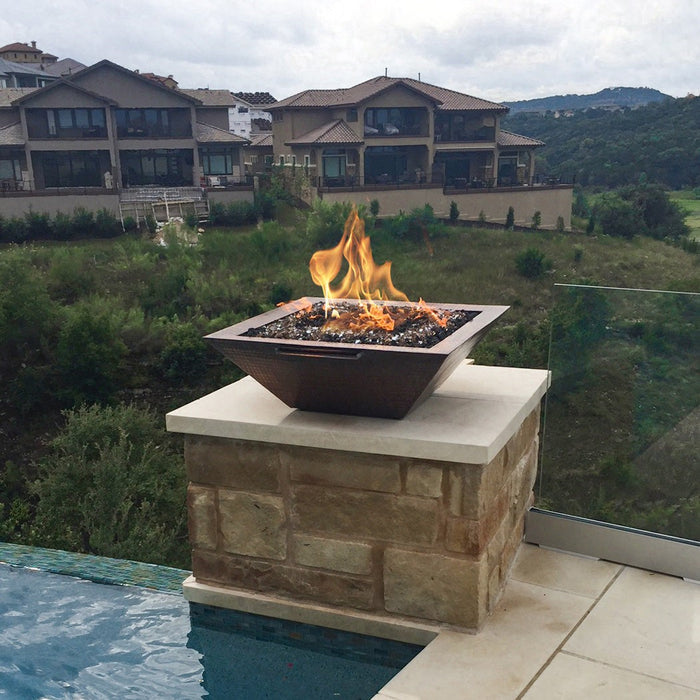 The Outdoor Plus Maya Fire & Water Bowl | Hammered Patina Copper