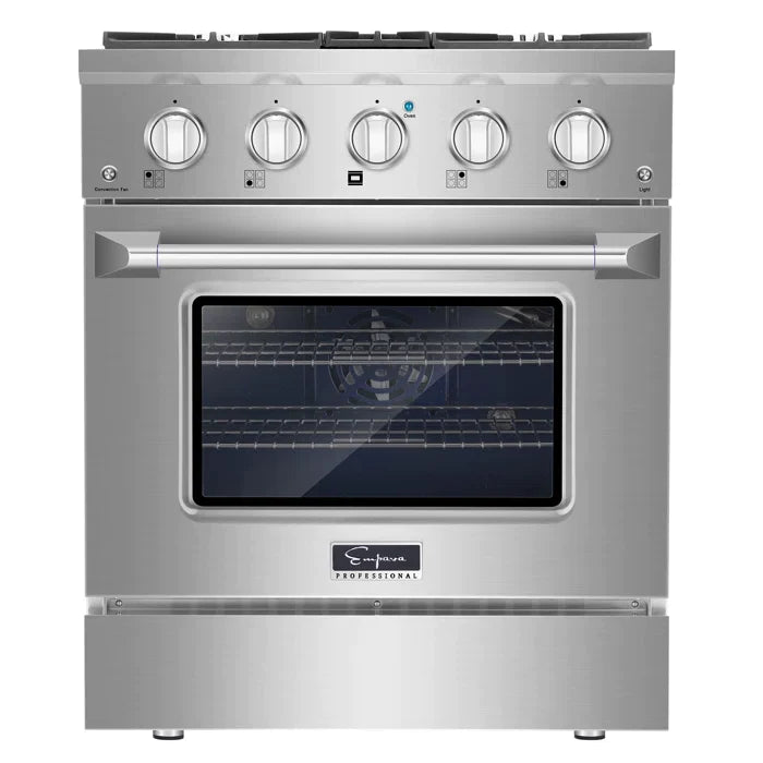 Empava 30" Slide-In Single Oven Natural Gas Range with 4 Burners - 4.2 cu.ft, EMPV-30GR07