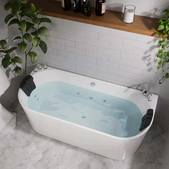 Empava 59" Whirlpool Hydromassage Alcove Bathtub with Faucet, EMPV-59AIS06