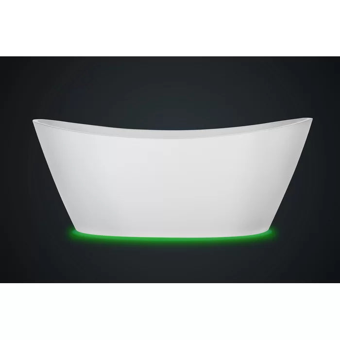 Empava 67" Freestanding Soaking Bathtub with LED Lights, EMPV-67FT1518LED