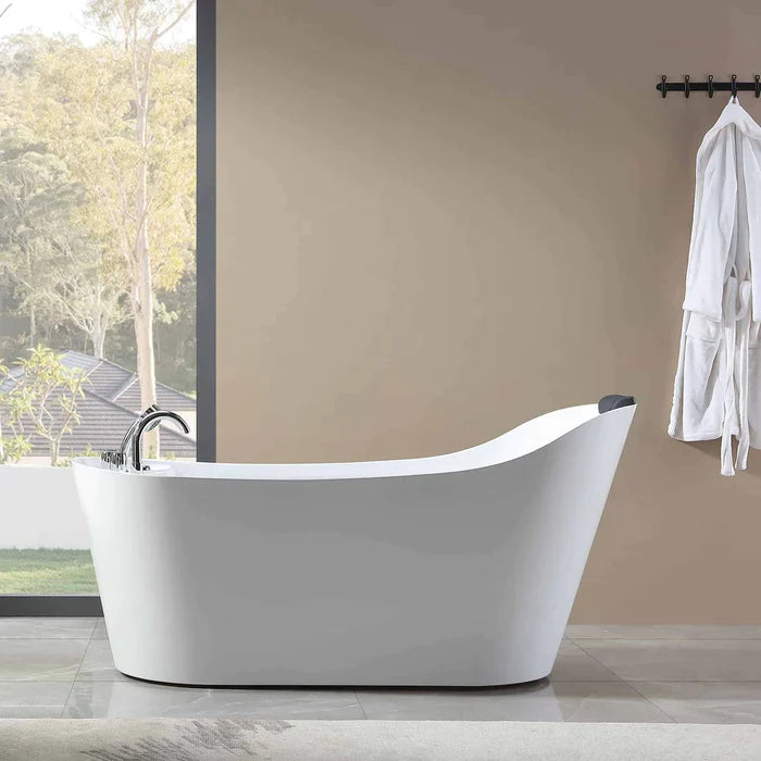 Empava 67" Freestanding Oval Whirlpool Bathtub with Faucet, EMPV-67AIS09