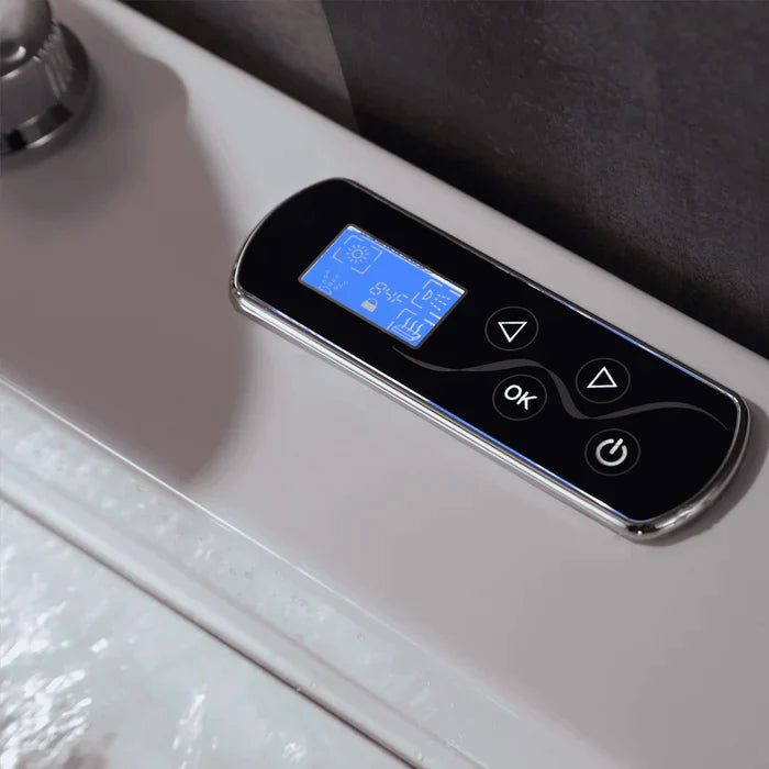 Empava 67" Modern Alcove Combination Massage Thermostatic LED Bathtub with Left Drain, EMPV-67JT351LED