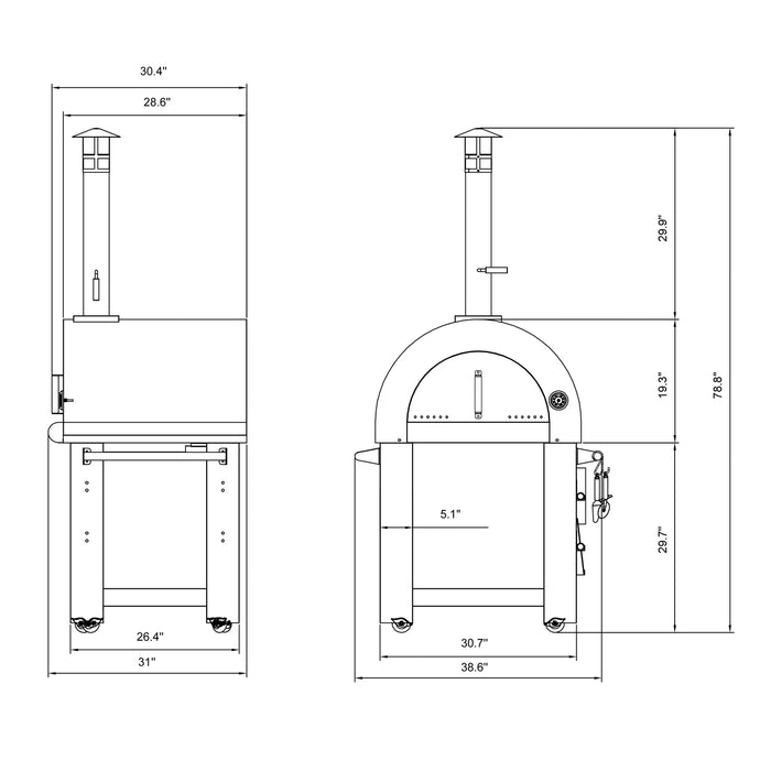 Empava Outdoor Wood Fired Pizza Oven in Italian Red, EMPV-PG06