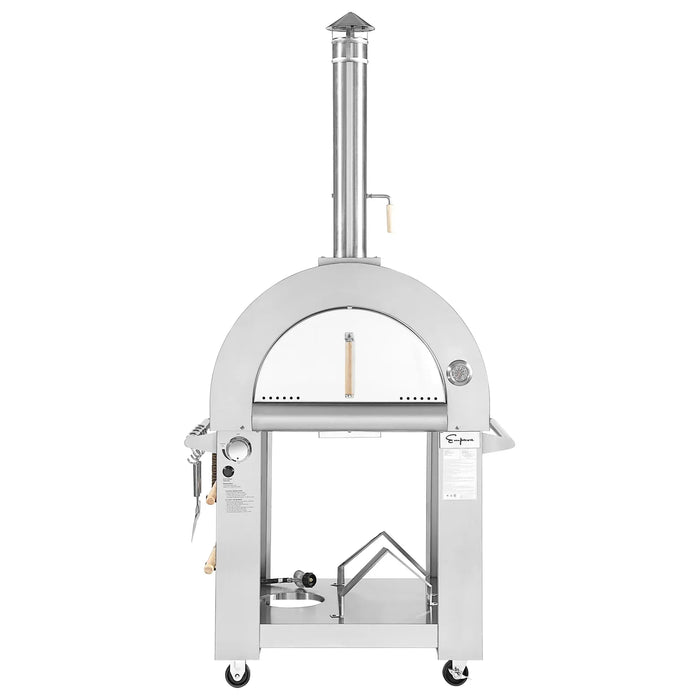 Empava Outdoor Wood Fired and Gas Pizza Oven in Stainless Steel, EMPV-PG03