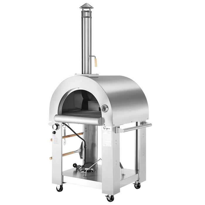 Empava Outdoor Wood Fired and Gas Pizza Oven in Stainless Steel, EMPV-PG03