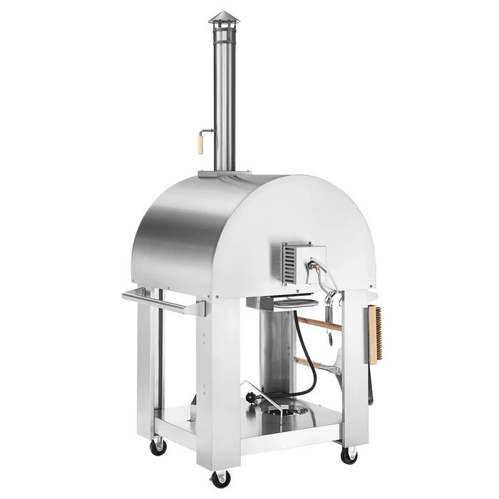 Empava Outdoor Wood Fired and Gas Pizza Oven in Stainless Steel, EMPV-PG03