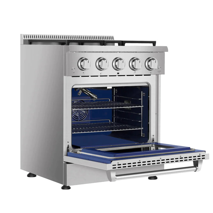 Empava 30" Slide-In Single Oven Natural Gas Range with 4 Burners - 4.2 cu. ft., EMPV-30GR03