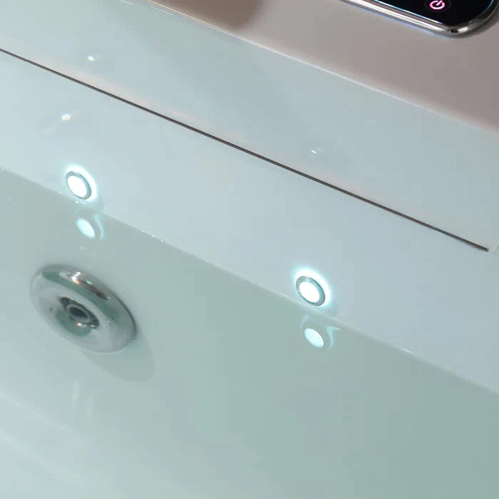 Empava 67" Modern Alcove Combination Massage Thermostatic LED Bathtub with Left Drain, EMPV-67JT351LED