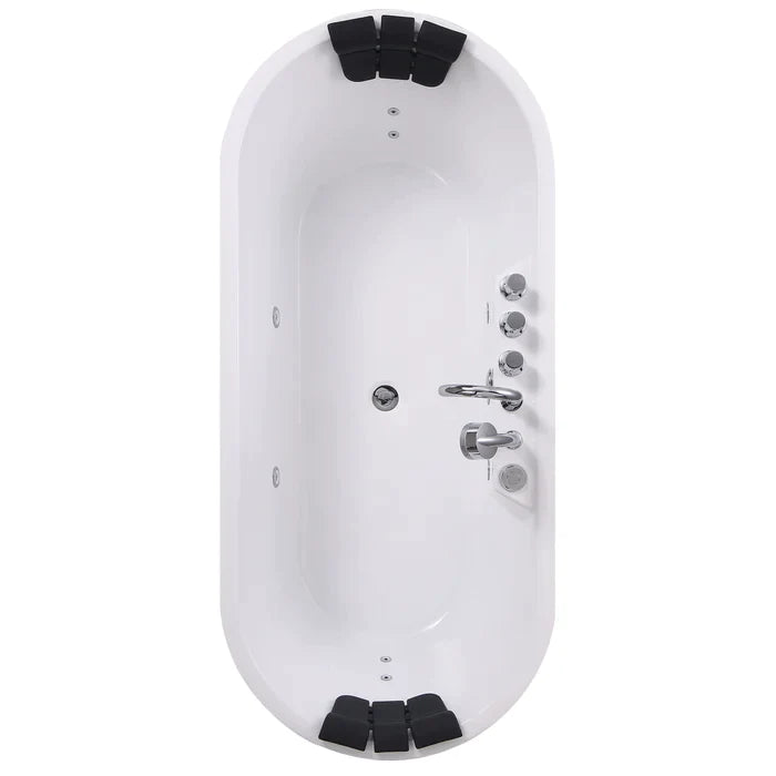 Empava 67" Freestanding Whirlpool Bathtub with Faucet, EMPV-67AIS01